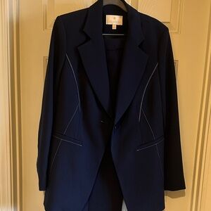Dark Blue Blazer Pants Suit